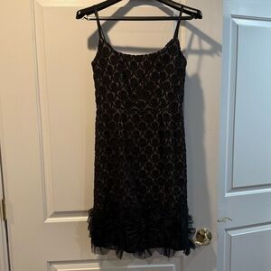 Milly Black Textured Mini Dress. Size 8
